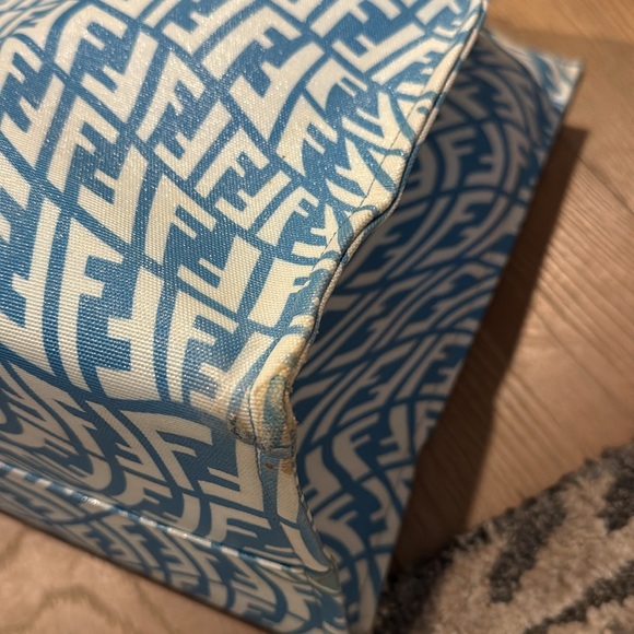 Preloved Fendi Blue and White Canvas Tote Bag - Picture 7 of 16